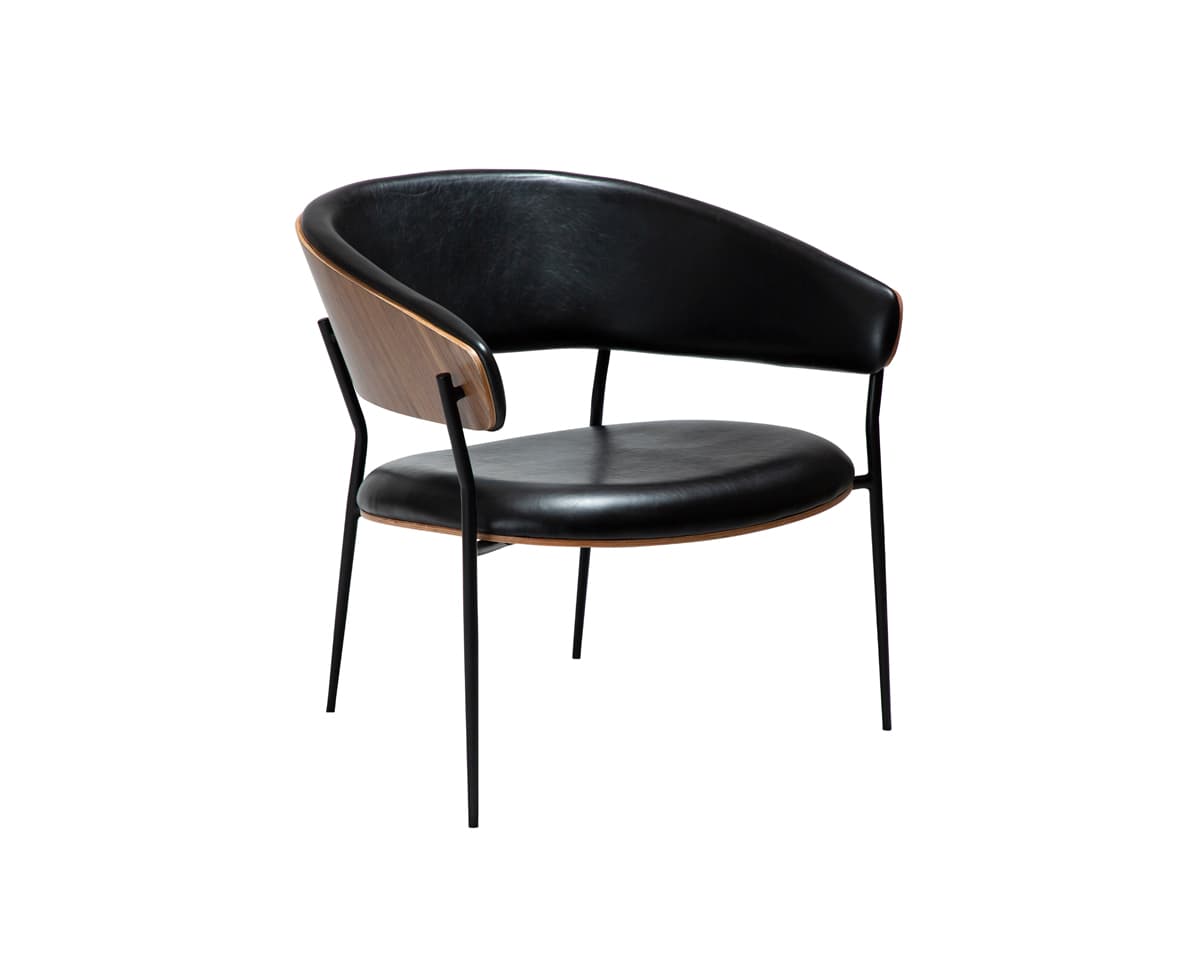 Dan-Form Crib loungestol svart / valnöt