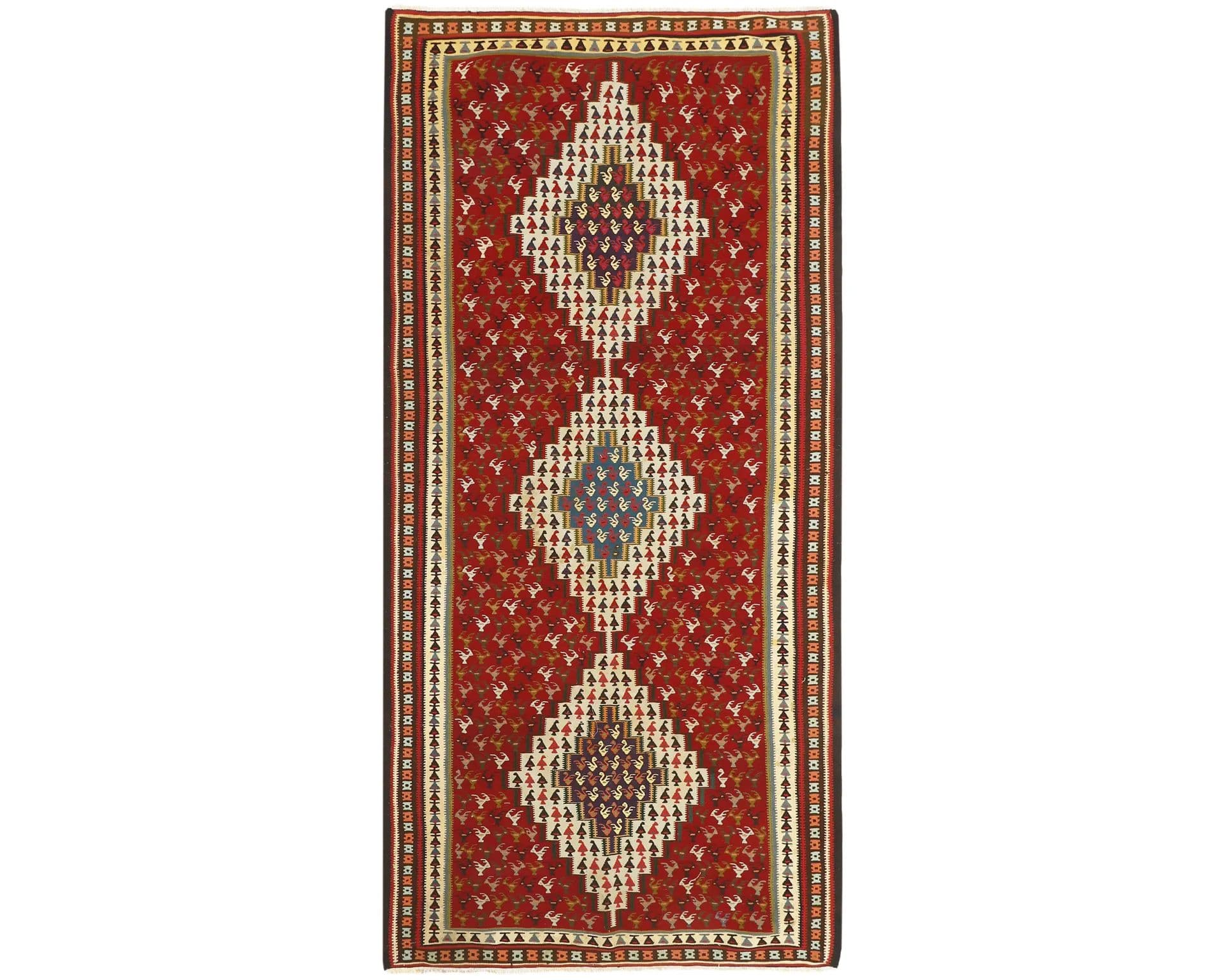 Rezas orientalisk x Kelim Seneh matta 136 x 286 cm