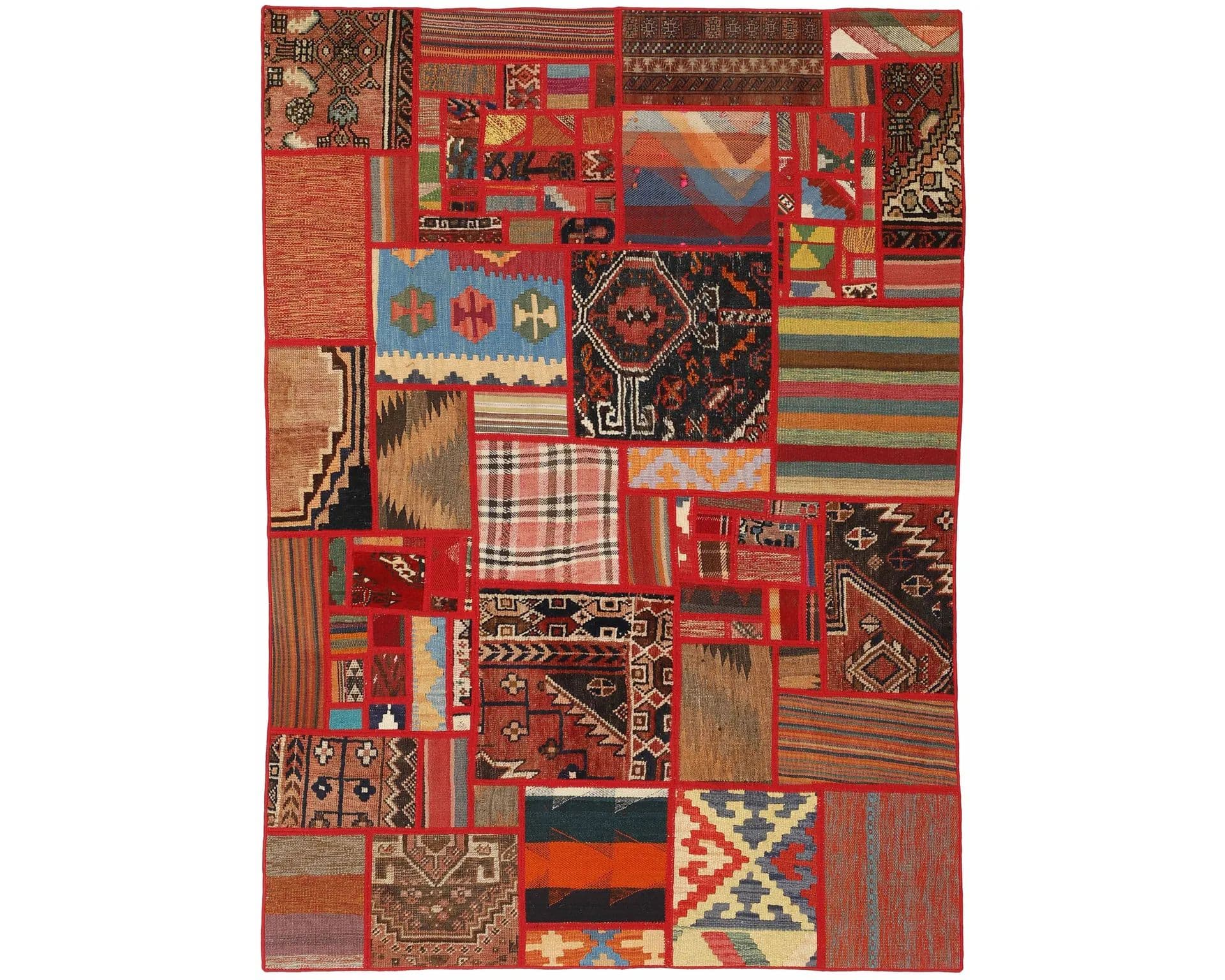 Tekkeh Kelim orientalisk matta röd 140 x 200 cm