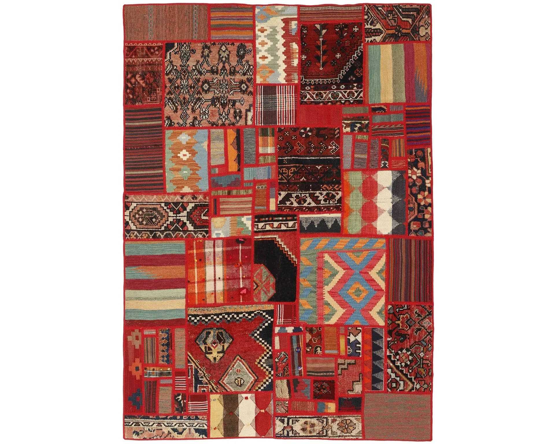 Tekkeh Kelim orientalisk matta röd 140 x 200 cm