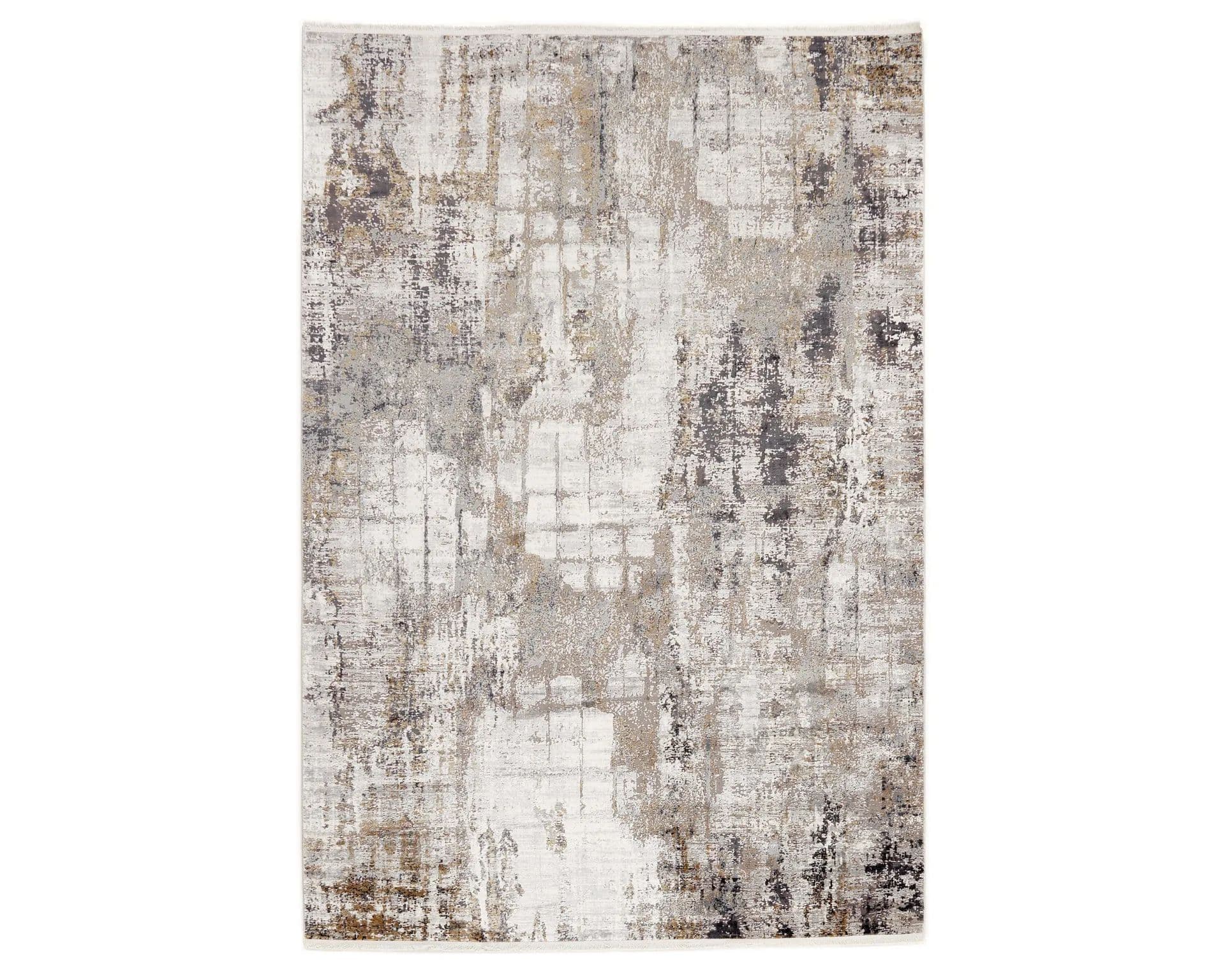 Abstract orientalisk matta beige / grå 160 x 230 cm