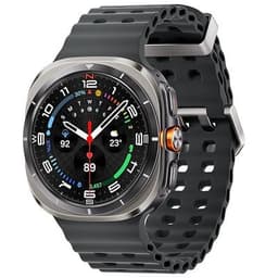Samsung Galaxy Watch Ultra LTE Titanium Silver 47MM Marine Band Dark Grey Unlocked - Pristine