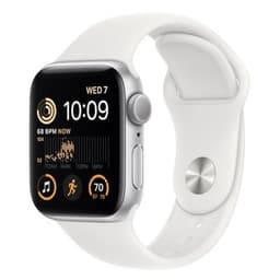 Apple Watch SE (2022) GPS Silver Aluminium 44mm White Sport Band - Very Good