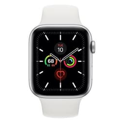 Apple Watch Series 5 GPS + Cellular Silver Titanium 44mm White Sport Band - Very Good