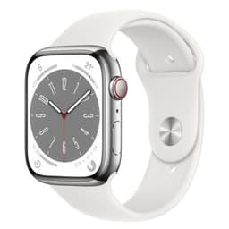 Apple Watch Series 8 GPS + Cellular Silver Stainless Steel 41mm White Sport Band - Good