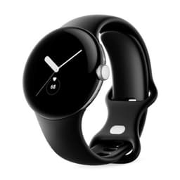 Google Pixel Watch LTE Polished Silver 41mm Charcoal Active Band Unlocked - Pristine