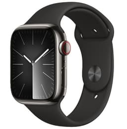 Apple Watch Series 9 GPS + Cellular Graphite Stainless Steel 45mm Black Sport Band - Pristine