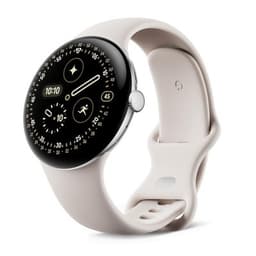 Google Pixel Watch 4 LTE Polished Silver Aluminium 41mm Porcelain Active Band Unlocked - Good