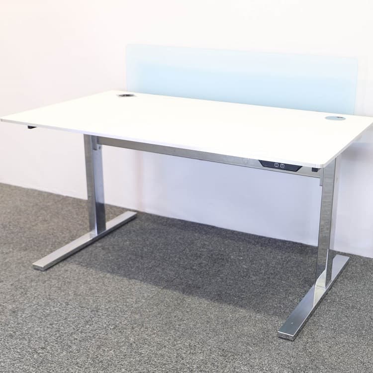 Höj- och sänkbart skrivbord med  avskärmning - 180x85 cm