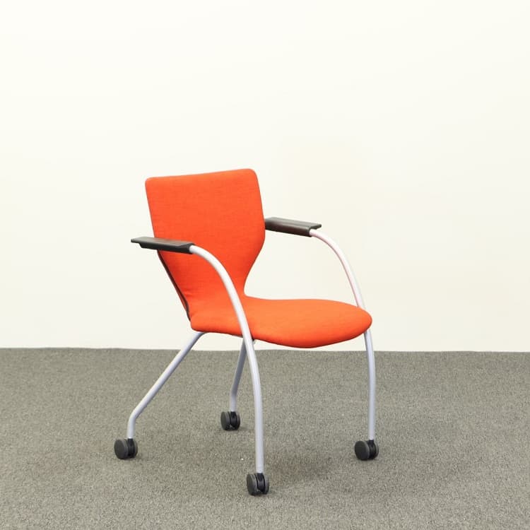 Konferensstol på hjul - Röd-Orange