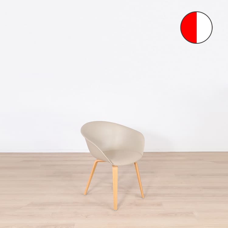 Caféstol Duna 02  - Beige med träben i ek