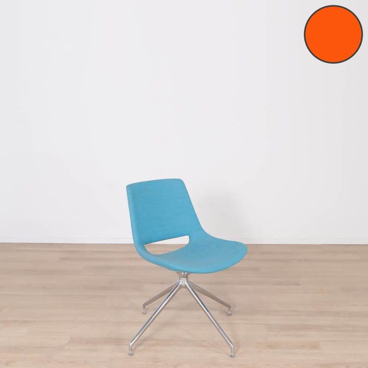 Konferensstol Palm  - Blå med kromad fot