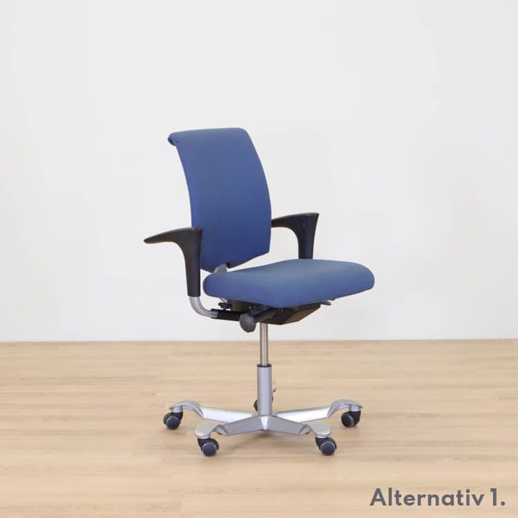 Blå Kontorsstol H05  - Med armstöd