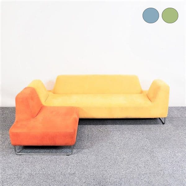Soffa och Fåtölj Ugo - Soffa 3-sits gul klädsel