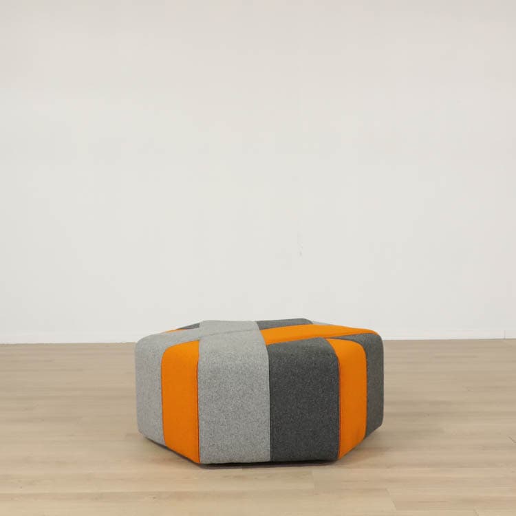 Ottoman Ribbon - Orange/Grå