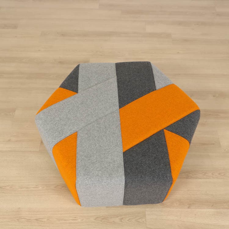 Ottoman Ribbon - Orange/Grå