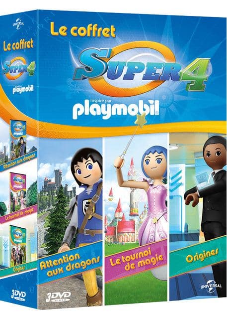 Le Coffret Super 4 (Inspiré Par Playmobil) : Attention Aux Dragons + Le Tournoi De Magie + Origines