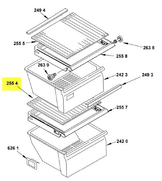 WHIRLPOOL - Plaque Verre Legumier - Ref: 481245088095