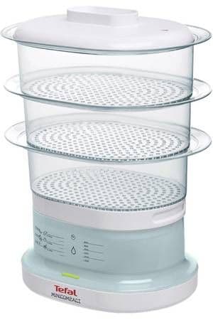 SEB Minicompact VC130B00 - Cuiseur vapeur - 6.5 litres - 550 Watt - blanc/gris