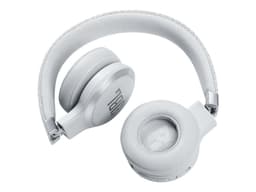 JBL LIVE 460NC - Écouteurs avec micro - sur-oreille - Bluetooth - sans fil, filaire - Suppresseur de bruit actif - jack 3,5mm - blanc