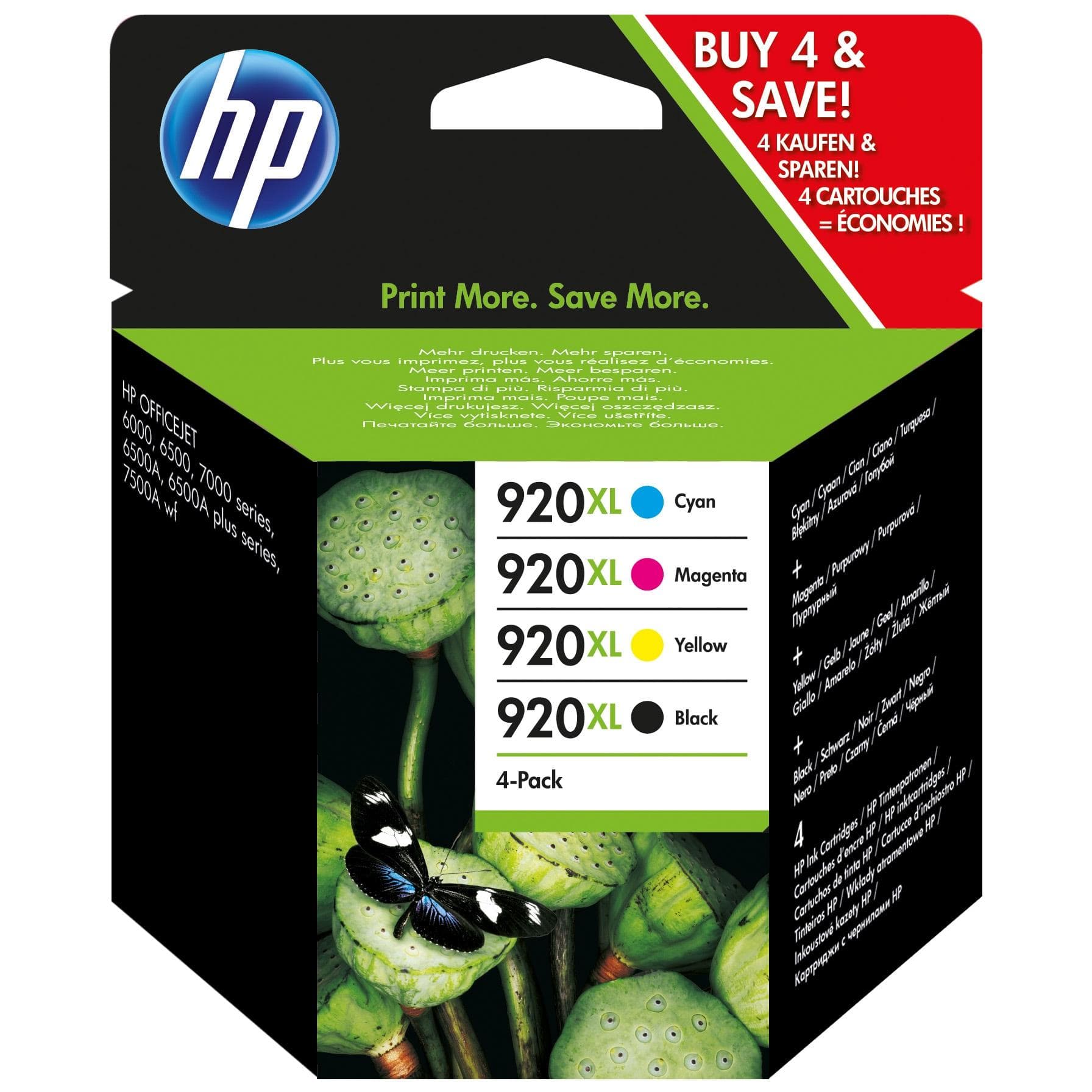 HP 920XL - Pack de 4 cartouches d'encre haute capacité - noir, cyan, magenta, jaune (C2N92AE HP 920 XL)