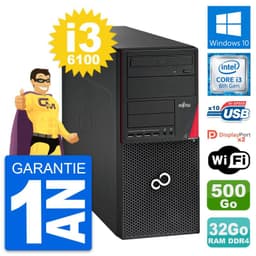 PC Tour Fujitsu Esprimo P756 MT i3-6100 RAM 32Go Disque 500Go Windows 10 Wifi