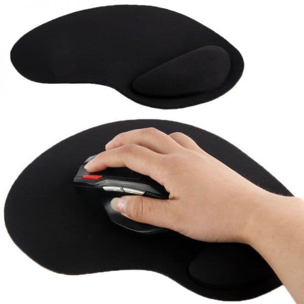 Tapis de souris repose poignet de qualité ergonomique ultra fin noir