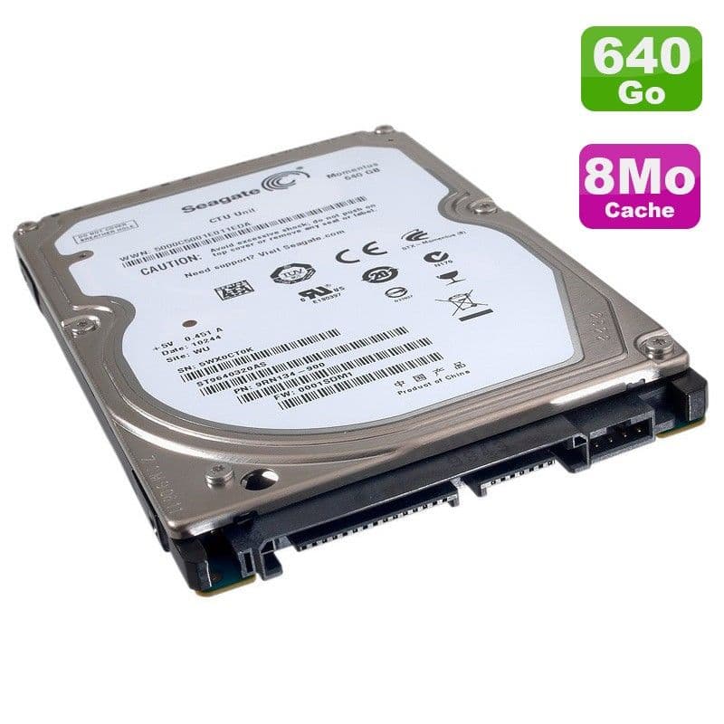 Disque Dur PC Portable 640Go SATA 2.5" Seagate Momentus ST9640320AS 5400RPM 8Mo