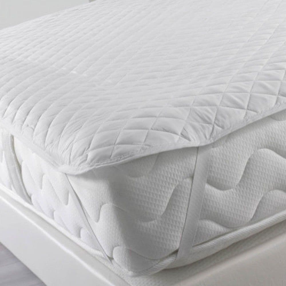 Surmatelas Matelassé Blanc 160 x 200 cm Moelleux 100% Polyester + élastiques