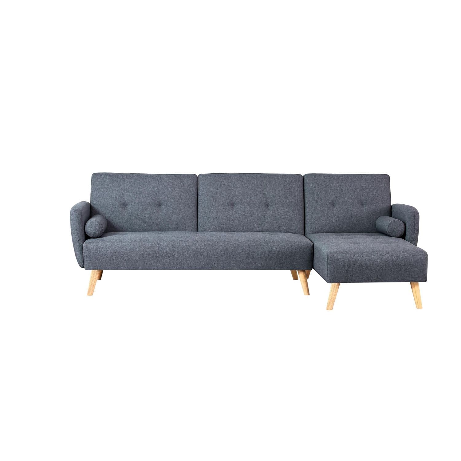 Leska - Canapé Scandinave Convertible 3 Places Gris Foncé