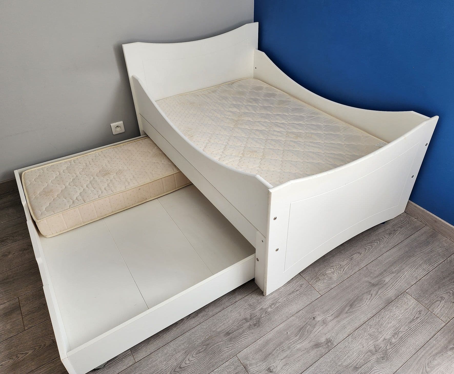 Lit enfant évolutif Blanc, 90x140/190 avec matelas