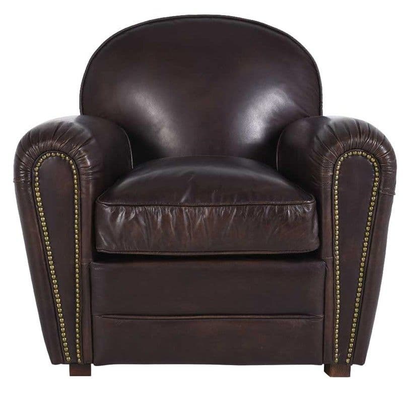 Fauteuil Club cuir 67x80x76cm
