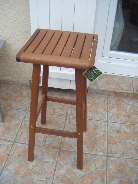 Tabouret Haut De Bar  En Keruing