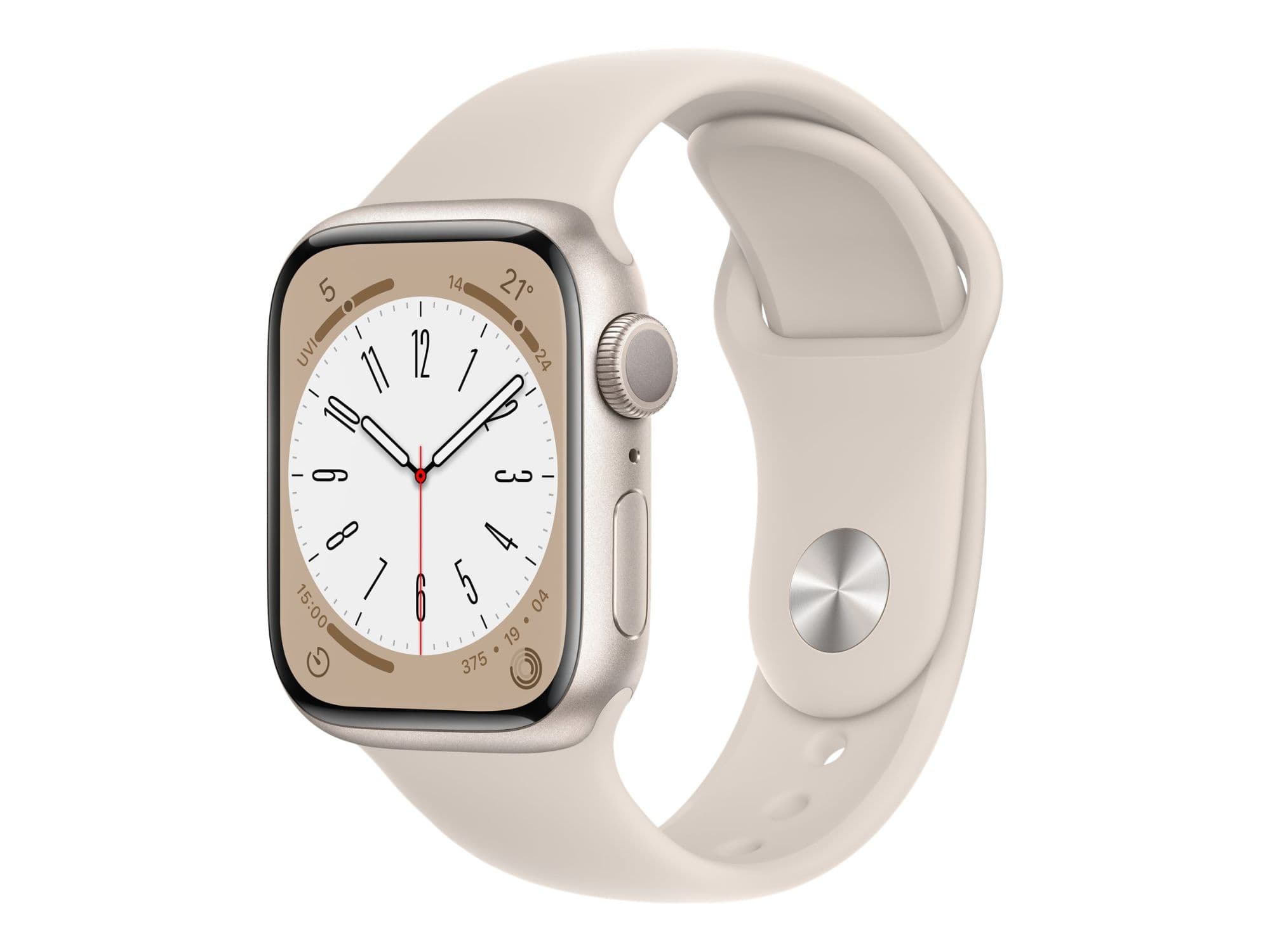 Apple Watch Series 8 (GPS) - Boîtier Aluminium Lumière Stellaire 41 mm - Bracelet Sport Crème