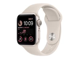 Apple Watch SE (2e génération) GPS - Boîtier Aluminium Starlight 40 mm  - Bracelet Sport Starlight