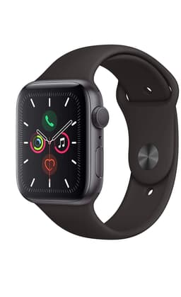 Apple Watch Series 5 (GPS) - Boîtier 44 mm gris en aluminium avec bracelet sport noir