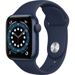 Apple Watch Series 6 (GPS) - Boitier 40 mm aluminium bleu avec bracelet sport bleu marine
