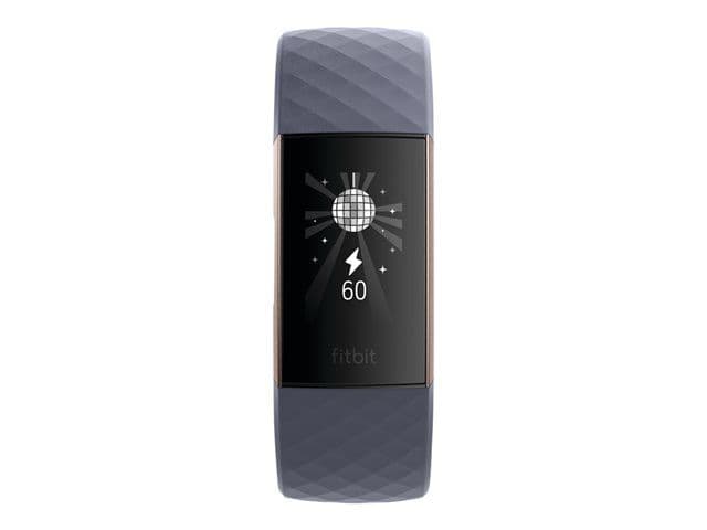 Fitbit Charge 3 - Rose or - Tracker d'activités avec bracelet sport - gris-bleu - monochrome - Bluetooth - 30 g