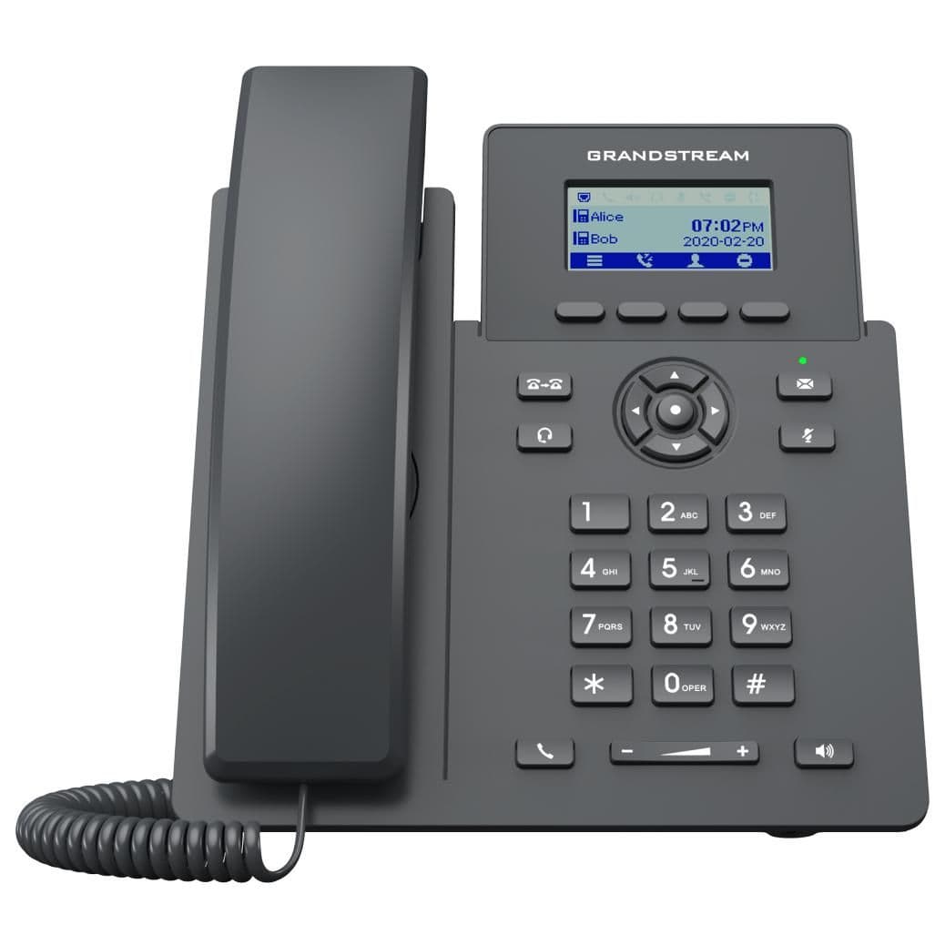 Grandstream Networks GRP2601P téléphone fixe Noir 2 lignes LCD