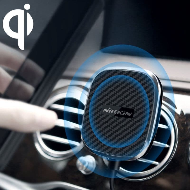 Chargeur Voiture Noir Pour Iphone 8/8 Plus / X Mc027 2 En 1 Sortie D'air De Support De Montage Évent 10w Qi Magnétique Sans Fil Standard,