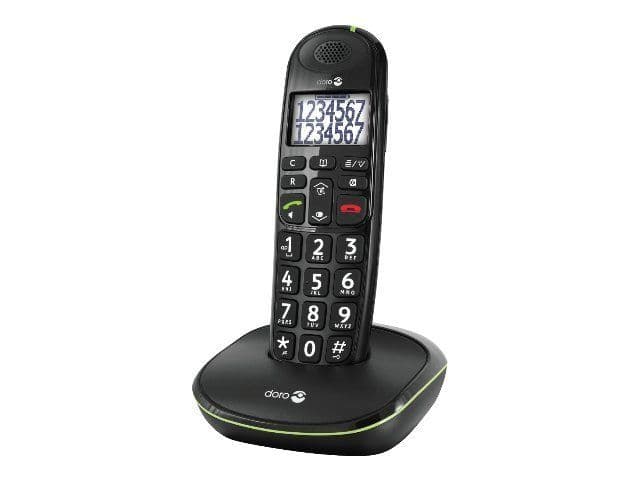 DORO PhoneEasy 110 - Téléphone sans fil avec ID d'appelant/appel en instance - DECTGAP - noir