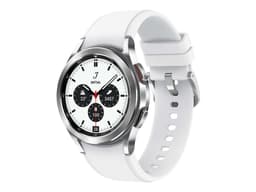 Samsung Galaxy Watch4 Classic - 42 mm - Montre connectée avec bracelet de sport ridge - fluoroélastomère - affichage 1.2" - 16 Go - NFC, Wi-Fi, Bluetooth - 4G - 46.5 g - argent