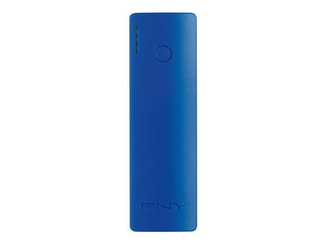 Pny Powerpack Curve 2600 - Banque D'alimentation - 2600 Mah - 1 A (Usb) - Sur Le Câble : Micro-Usb - Bleu