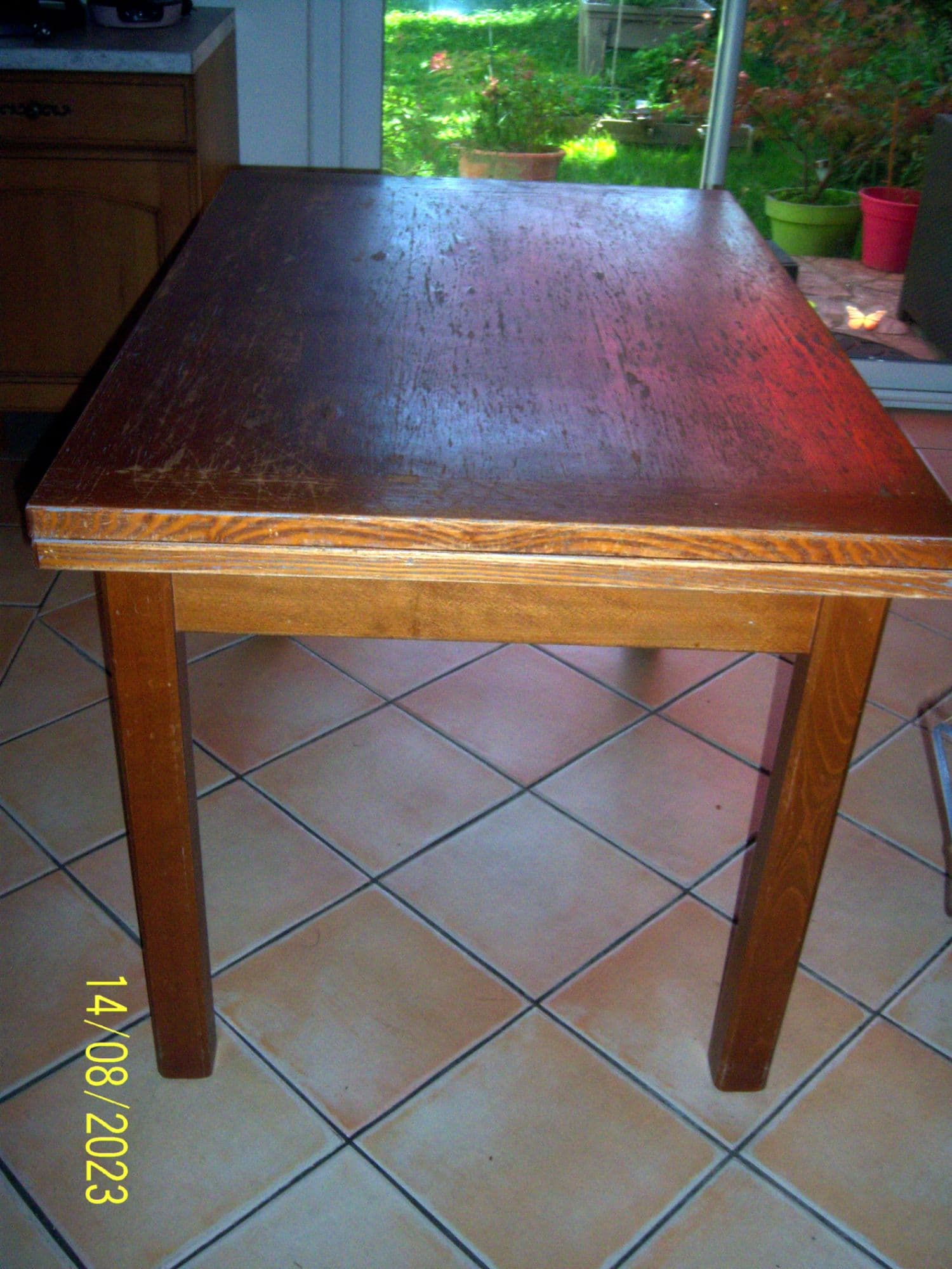 Table En Hêtre Avec 2 Rallonges A Restaurer