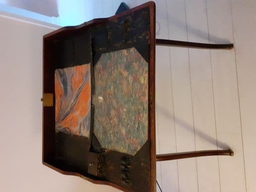 BUREAU DE VOYAGE PLIANT EN ACAJOU