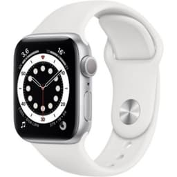 Apple Watch Series 6 (GPS) - Boitier 40 mm aluminium argent avec bracelet sport blanc