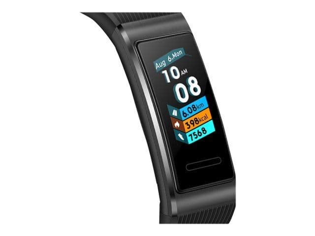Huawei Band 3 Pro - Noir - Tracker d'activités avec bracelet - caoutchouc silicone - noir - affichage 0.95" - 16 Mo - Bluetooth - 25 g