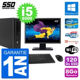 PC HP EliteDesk 800 G2 SFF Ecran 19" i5-6500 RAM 8Go SSD 120Go Windows 10 Wifi
