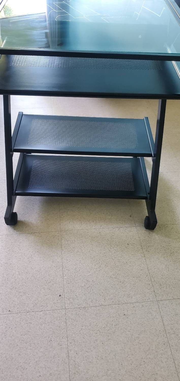 Meuble Noir En Acier Pour Ordinateur Bureau