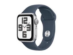Apple Watch SE (GPS) - 2e génération - 40 mm - aluminium argenté - Montre connectée avec bracelet sport - fluoroélastomère - bleu orage - taille du bracelet : S/M - 32 Go - Wi-Fi, Bluetooth -...
